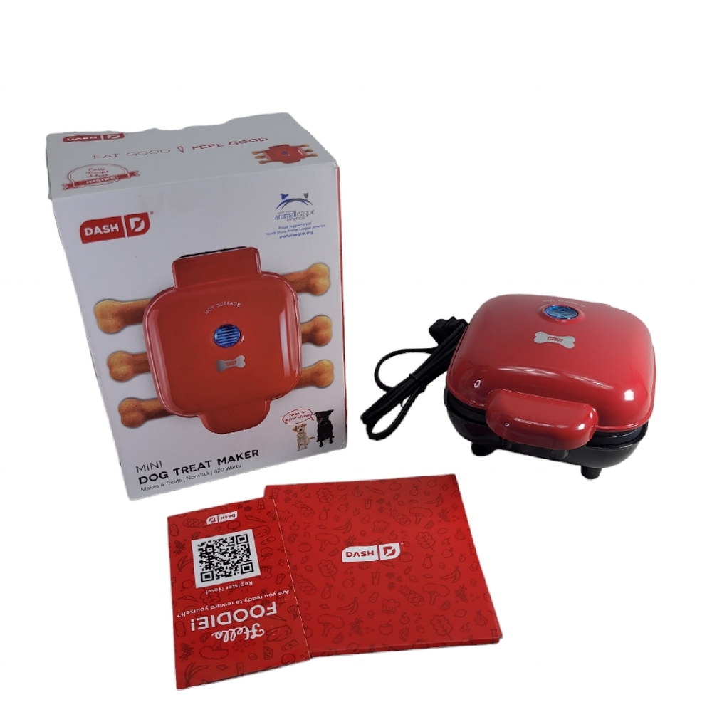 DASH Mini Dog Treat Maker Nonstick- Red  - New